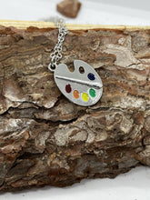 Load image into Gallery viewer, Artist palette pendant necklace
