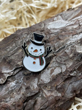Load image into Gallery viewer, Snowman Christmas brooch pin
