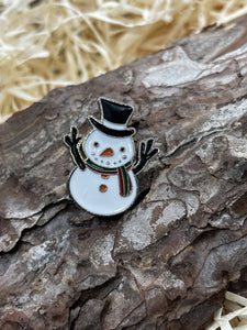 Snowman Christmas brooch pin