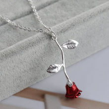 Load image into Gallery viewer, Rose pendant necklace gold or silver
