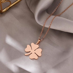 Stainless steel 4-leaf clover pendant