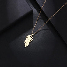 Load image into Gallery viewer, Stainless feather pendant
