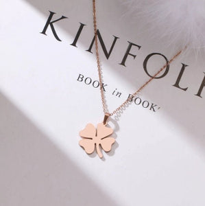 Stainless steel 4-leaf clover pendant