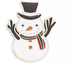 Snowman Christmas brooch pin