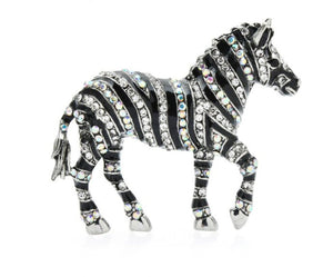 Zebra zircon brooch | Zebra brooch | African animal brooches | Animal brooches